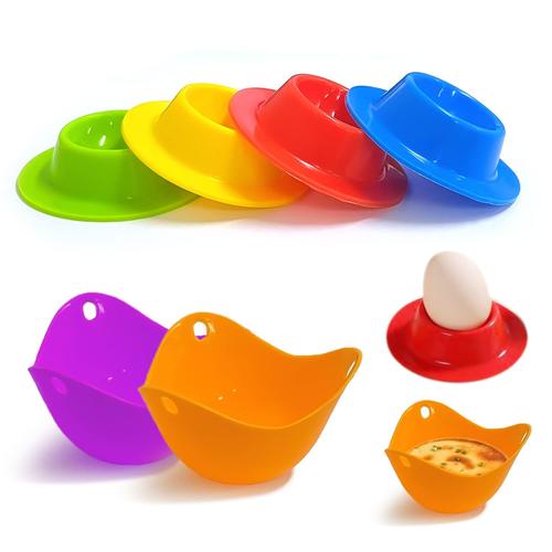 Coquetier En Silicone De 6 Pièces Chaudière À Oeufs En Silicone, Empiler Et Stocker Des Coquetiers, Support De Coquetier, Plateau De Coquetier, Coquetier Bouilli