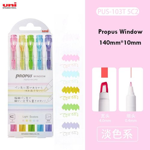 Staacquering-Surligneur Japonais Uni,Stylo Double Be Ta,Ensemble De Marqueurs Windows,Compte À Main,Peinture Graffiti,0.4mm,4mm - Type 5colors(Light)