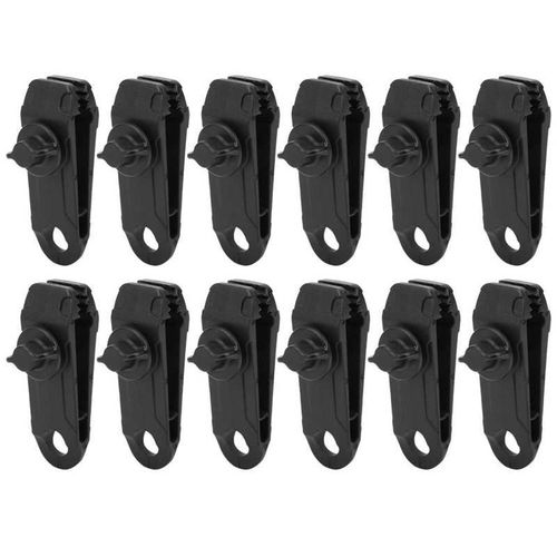 12 Pièces Pinces De Tente Premium Serrure Poignée Auvent Pince Pour Auvents Camping Bâches Tente Extérieure Auvent Coupe Vent Corde Pince Boucle Fixe