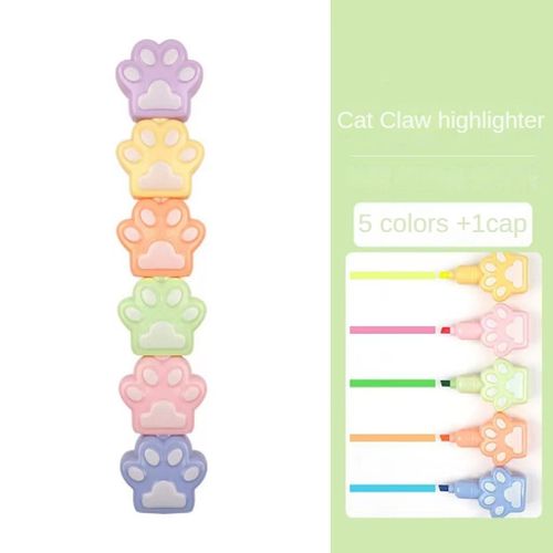 Stylo De Marquage Coloré Pour Étudiants,Surligneur Créatif,Mignon,Épissage,Amour,Ours,Poulpe,Coeur,Fille,Fournitures,5 Documents - Type Mz 5pcs And 1 Cap