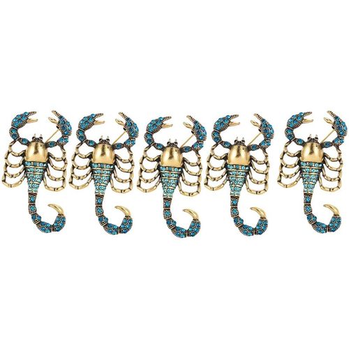 5 Pièces De Haute Qualité Bleu Clair Strass Scorpion Broche Broches Mode Bijoux Décoratifs