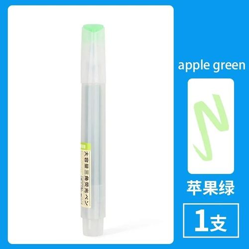 Surligneur À Encre Triangle De Grande Capacité,Stylo Marqueur,Bonbons,Document,Néon Pastel,Surligneurs Pour Étudiant,Marquage,Dessin,Griffonnage - Type Apple Green