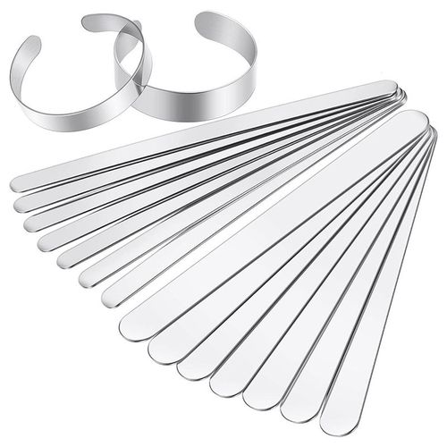 16 Pièces Bracelets Blancs 3/8 Pouces Et 5/8 Pouces En Acier Inoxydable Bracelet Blancs Bricolage Manchette Bracelet Bracelets Blancs