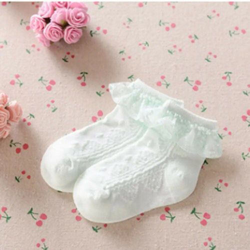 Chaussettes Courtes Solides En Coton Pour B¿¿B¿¿ Fille",En Dentelle,¿¿ Volants,¿¿ La Cheville,Doux,Princesse,"Ss