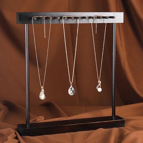 Présentoir À Bijoux En Bois À 24 Crochets, Organisateur De Rangement Pour Colliers Et Bracelets De Table