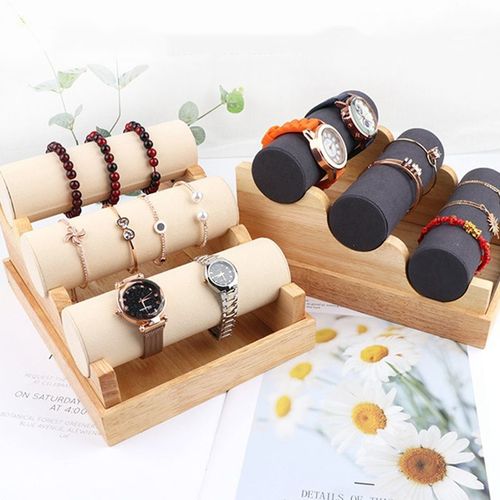 Support De Montre En Bois À 3 Niveaux, Présentoir De Rangement De Bracelet De Montre, Organisateur De Collier