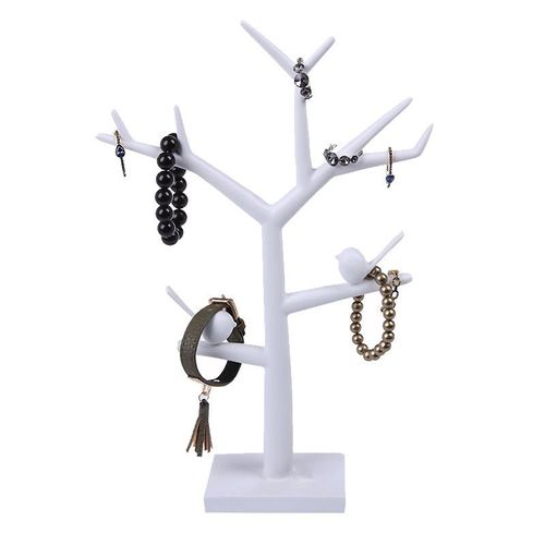 Résine Ornements Oiseau Arbre Suspendu Bracelet Support Anneau De Stockage Collier Support Bijoux Accessoires D'affichage