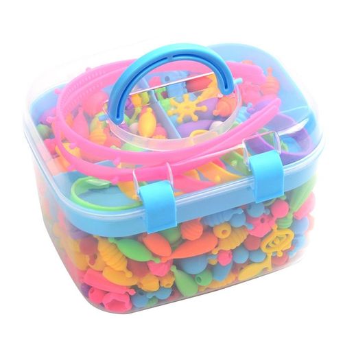 550 Pièces Enfants Perles Ensemble Artisanat Bricolage Créatif Coloré Formes Assorties Filles Jouets Manuel Artisanat Colliers Faisant Kit