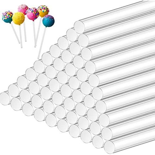 Lot De 200 Bâtonnets De Sucettes En Acrylique Transparent De 15,2 Cm Pour Décoration De Gâteaux, Sucettes, Gâteaux, Bonbons, Chocolats, Cookies