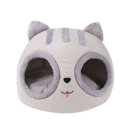 Lit Grotte Pour Chat Et Chien, Couverture Douce En Forme De Tête De Chat, Niche Pour Chaton, Panier, Maison Pour Chat Et Chien