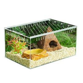 Terrarium Transparent Pour Animaux De Compagnie, Boîte D'élevage De Reptiles En Acrylique, Animaux À Sang Froid, Couvercle D'insecte Vivarium, Produit Pour Animaux De Compagnie