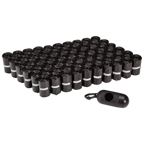 Sac De Caca Pour Chien Avec Distributeur Et Attache Ceinture, 22.5x30cm, Noir-900 Pièces 60 Rouleaux Total