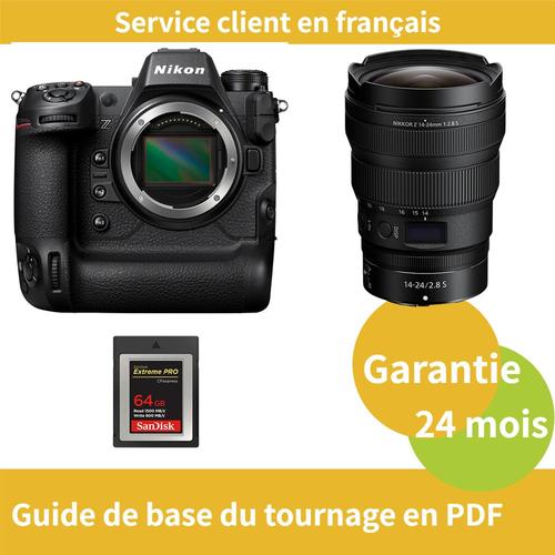 Nikon Z9 Camera+Objectif Nikon Z 14-24mm f2.8 S NIKKOR+SanDisk 64 Go Extreme SD card PRO CFexpress Type B