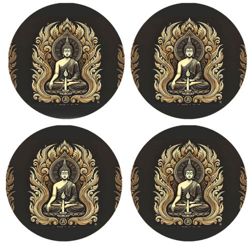 Set De 4 Dessous De Verres Méditation De Bouddha Cbkreation