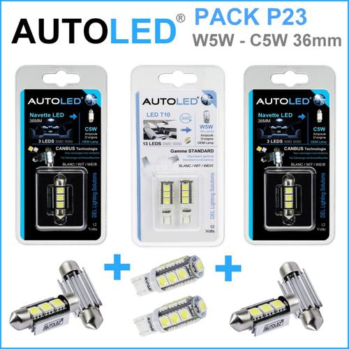 Pack P23 4 Ampoules Led W5w (T10)+Navette C5w 36mm Canbus Autoled®