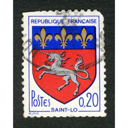 Timbre Oblitéré Saint-Lo, République Française, Postes, Louis, 0,20