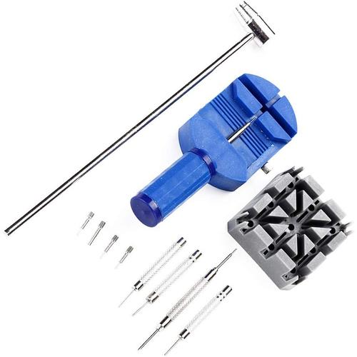 11pcs Montre Outils Réparation Set Wristwatch Attache De La Dragonne Remover Marteau 3 Pin Punch Spring Bar Kit D'outils De Réparation