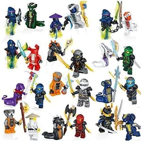 Ninjago Lot de 24 figurines, blocs de construction Ninjago, compatibles  avec les gar?ons de 4 ans Lego, jouets de personnages de super h¿¿ros pour  enfants