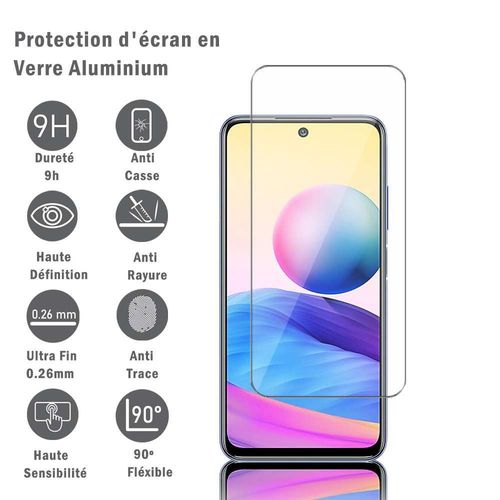1 Film Protection D'écran En Verre D'aluminium Super Résistant 9h Pour Xiaomi Redmi Note 10 5g 6.5", Définition Hd, Anti-Rayures, Anti-Empreintes Digitales