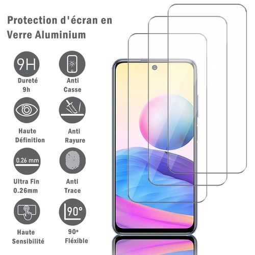 3 Films Protection D'écran En Verre D'aluminium Super Résistant 9h Pour Xiaomi Redmi Note 10 5g 6.5", Définition Hd, Anti-Rayures, Anti-Empreintes Digitales