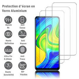 3 Films Protection D'écran En Verre D'aluminium Super Résistant 9h Pour Xiaomi Redmi Note 9 6.53", Définition Hd, Anti-Rayures, Anti-Empreintes Digitales
