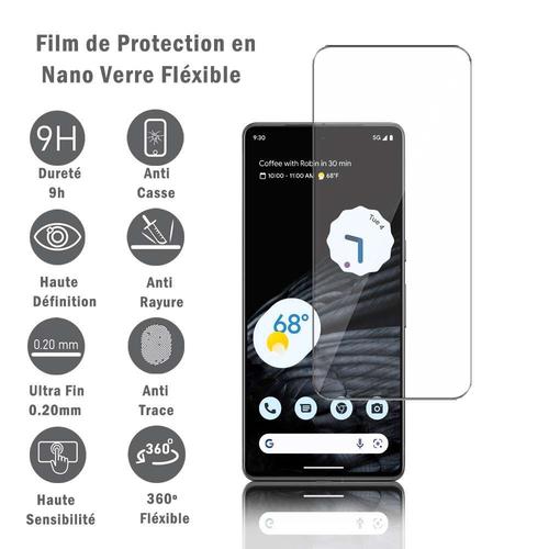 1 Film Protection D'écran En Verre Nano Fléxible Pour Google Pixel 7 Pro 6.7", Dureté 9h Inrayable Incassable Invisible Ultra Résistant
