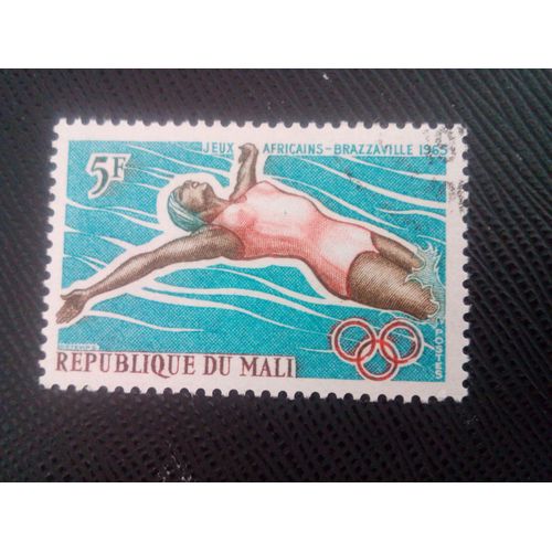 Timbre Mali Y T 83 Premiers Jeux Africains, Brazzaville Nageuse 1965 ( 030307 )*
