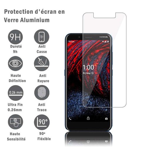 1 Film Protection D'écran En Verre D'aluminium Super Résistant 9h Pour Nokia 2 V Tella 5.45", Définition Hd, Anti-Rayures, Anti-Empreintes Digitales
