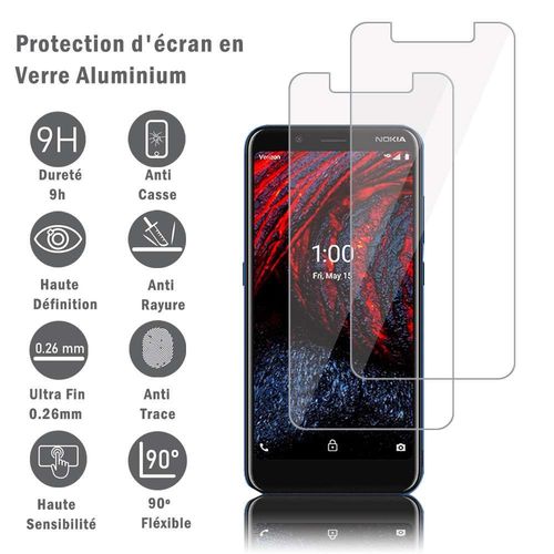 2 Films Protection D'écran En Verre D'aluminium Super Résistant 9h Pour Nokia 2 V Tella 5.45", Définition Hd, Anti-Rayures, Anti-Empreintes Digitales