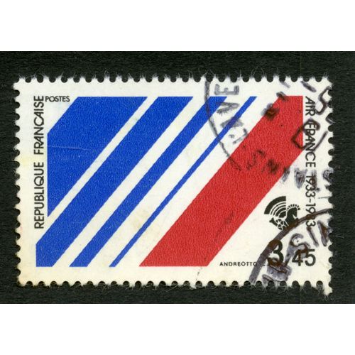 Timbre Oblitéré Air France 1933-1983, République Française, Postes, Andreotto, 3,45