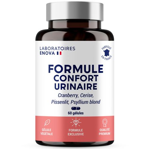 Formule Confort Urinaire | Cranberry Psyllium Cerise Pissenlit | Confort, Drainage, Régulation | 60 Gélules| Fabriqué En France 