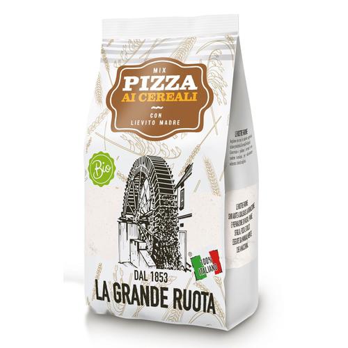 Mélange De Farine De Céréales La Grande Ruota Pour Pizza Bio 100% Italie Pack De 10 Pour 800gr De Mélange De Farine De Céréales Pour