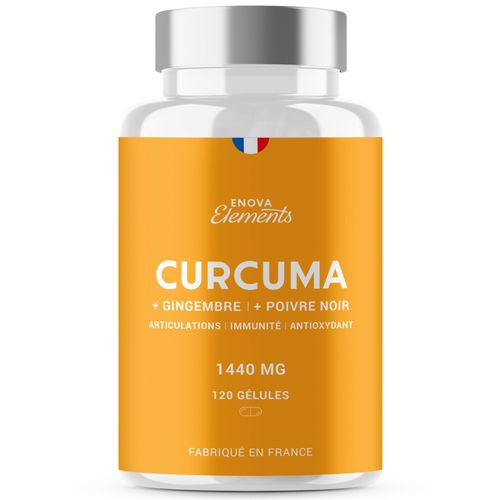 Curcuma + Poivre Noir + Gingembre | 1440 Mg | Articulations Immunité Antioxydant Digestion | 120 Gélules | Fabriqué En France 