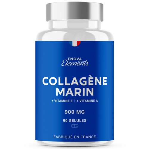 Collagene Marin Pur + Vitamine A Et E |Type I Et Iii Biodisponible| Special Peau, Anti-Rides, Articulations | 900 Mg | 90 Gélules | Fabriqué En France 