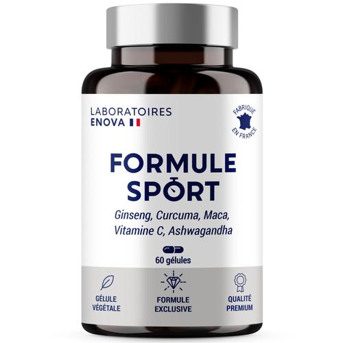 Formule Sport ¿ Puissance Endurance Articulations Récupération ¿ Ginseng Curcuma Maca Vitamine C Ashwagandha ¿ Complément Alimentaire Performance Physique 100% Naturel 60 Gélules ¿ Fabriqué En France 