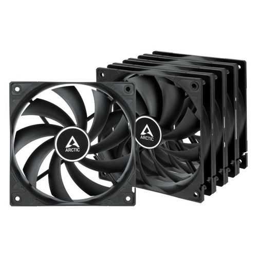 Case Acc Arctic Compatible F12 Fan 12cm Black Vpack 5pcs