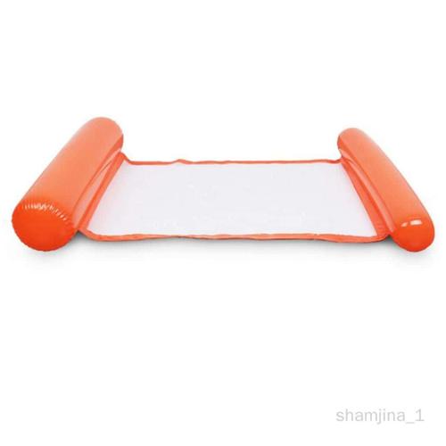 Gonflable Piscine Flotteur Hamac de Natation Radeau de Flottant de inclinable Tapis de Chaise Longue Portable Flotteur Pliable Orange