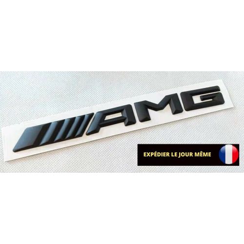 Sticker Bagde Mercedes Amg Noir Mat 3d Emblème Logo Coffre Dim. 19 X 2cm