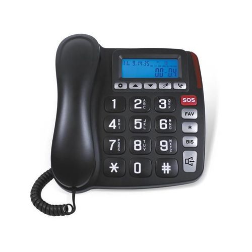 TELEPHONE FILAIRE POUR SENIOR SCHNEIDER - NOIR - GMSC525FBLK CODE DOUAN SCHNEIDER - GMSC525FBLK