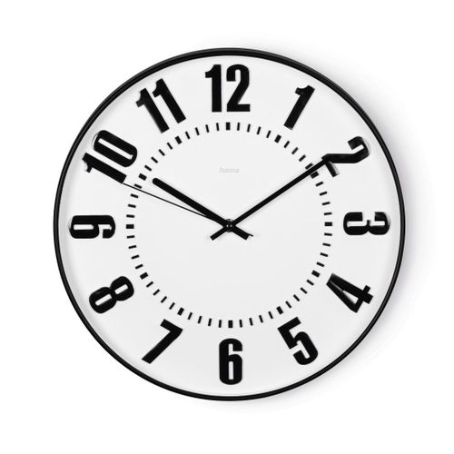 Horloge murale "Black Digits", silencieuse, Ø 35 cm