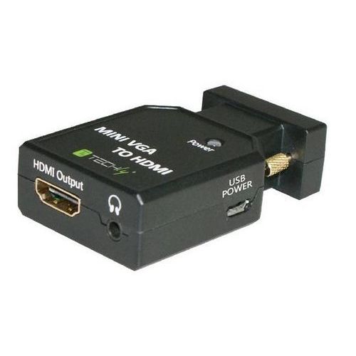 TECHly - Adaptateur vidéo - HD-15 (VGA), jack mini, Micro-USB de type B pour HDMI femelle - noir - contacts flashés d'or