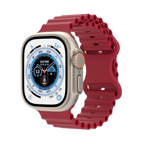 Convient Pour Apple Watch8 Bracelet En Silicone Marin Ultra Watch Apple Figure Huit Boucle Boucle Papillon Bracelet De Montre, Vin Rouge, 42/44/45 Mm