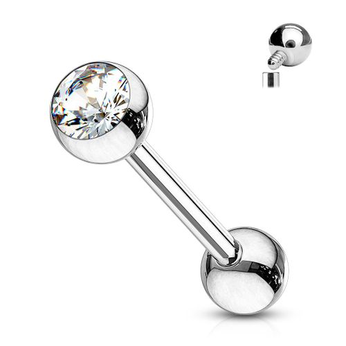 Piercing Langue Zadig Filetage Interne Titane Inoxydable Anti Allergique Barbell