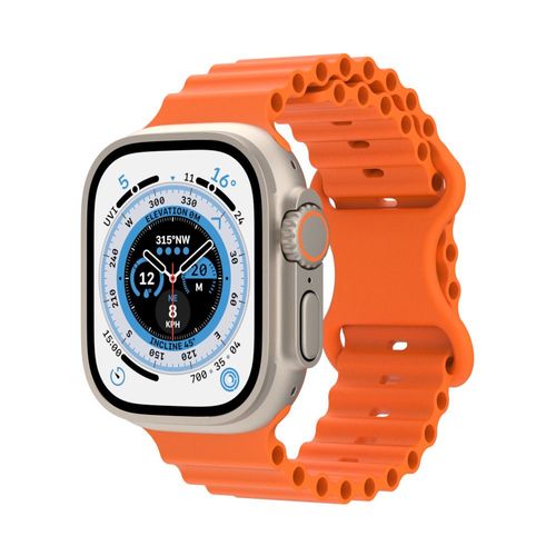 Convient Pour Apple Watch8 Bracelet En Silicone Marin Ultra Watch Apple Figure Huit Boucle Boucle Papillon Bracelet De Montre, Orange, 42/44/45 Mm