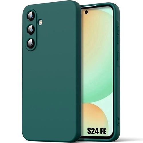 Coque Pour Samsung Galaxy S24 Fe (Pas Pour S24), Protection Silicone Souple Doux Slim Anti-Rayures Vert Nuit - E.F.Connection