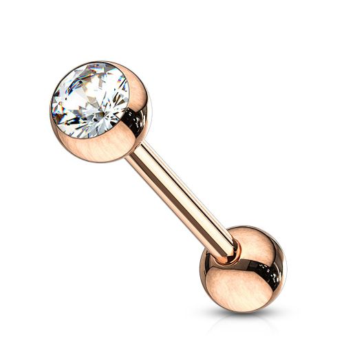 Piercing Langue Zian Doré Cuivré Acier Chirurgical Inoxydable Anti Allergique Barbell