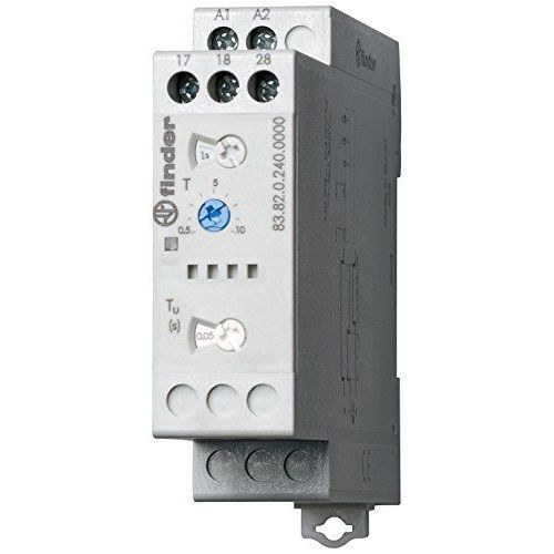 Finder 838202400000PAS Relais temporisé fond d'armoire démarrage Etoile/triangle multi-tension 2 NO 16 A de 24 à 240 Vac/dc 0,5 s à 10 jours