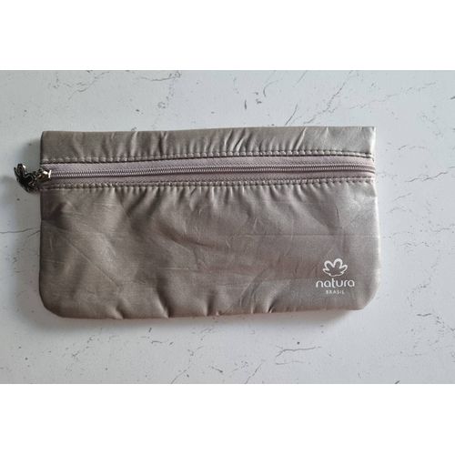 Trousse de maquillage gris  avec fermeture éclair