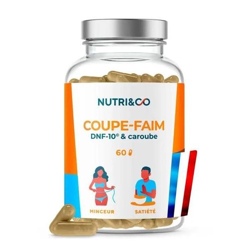 Coupe-Faim Dnf-10® & Caroube - Complément Alimentaire Minceur - 60 Gélules Vegan - Nutri&co - Fabriqué En France 