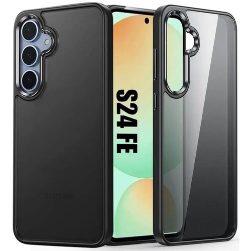 Coque Pour Samsung Galaxy S24 Fe (Pas Pour S24), Protection Antichoc Anti-Rayures Translucide Avec Bordure Silicone Noir - E.F.Connection